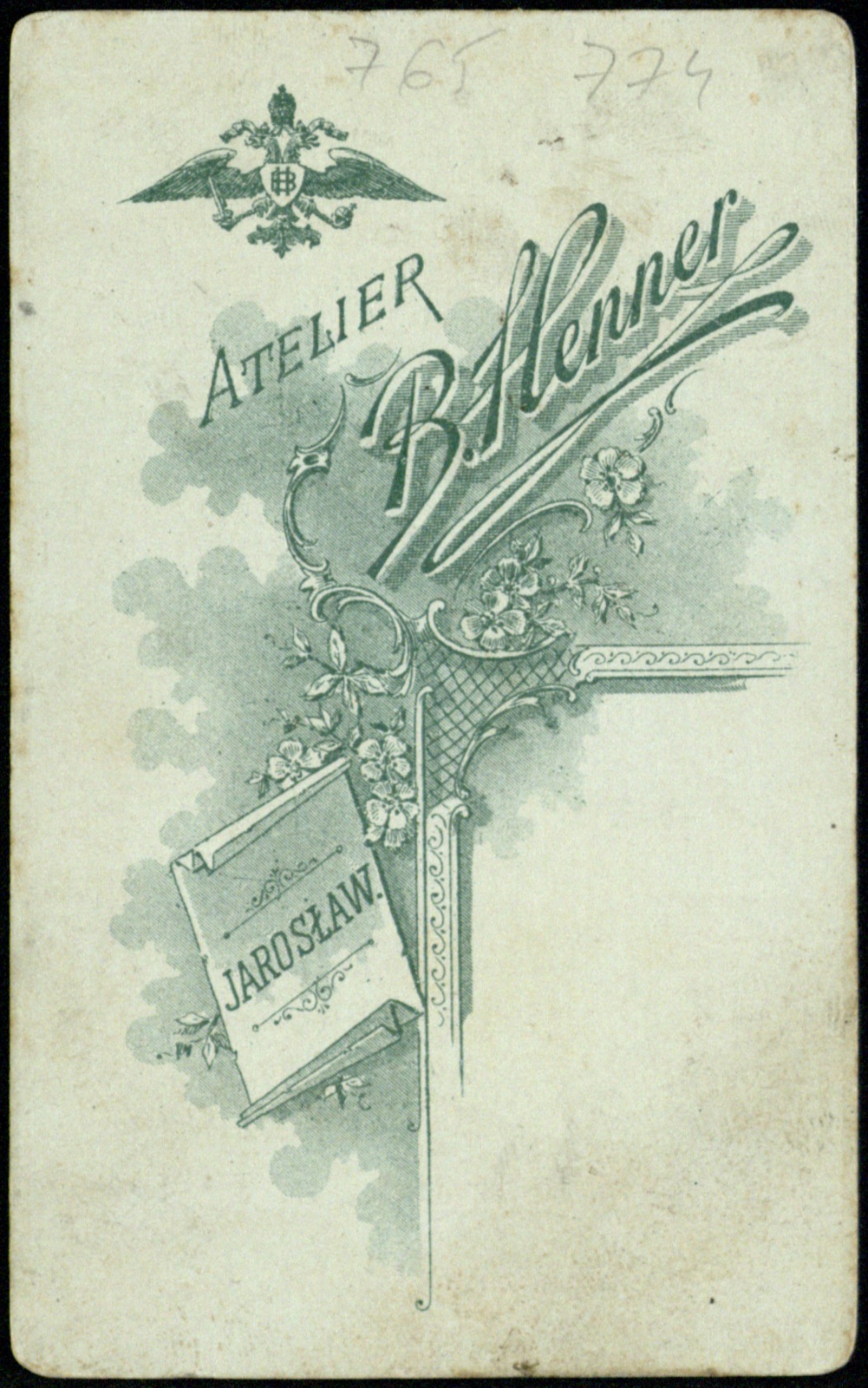 Odwrocie karty: portret brodatego mężczyzny w muszce (fotografia gabinetowa, ok. 1895–1906)