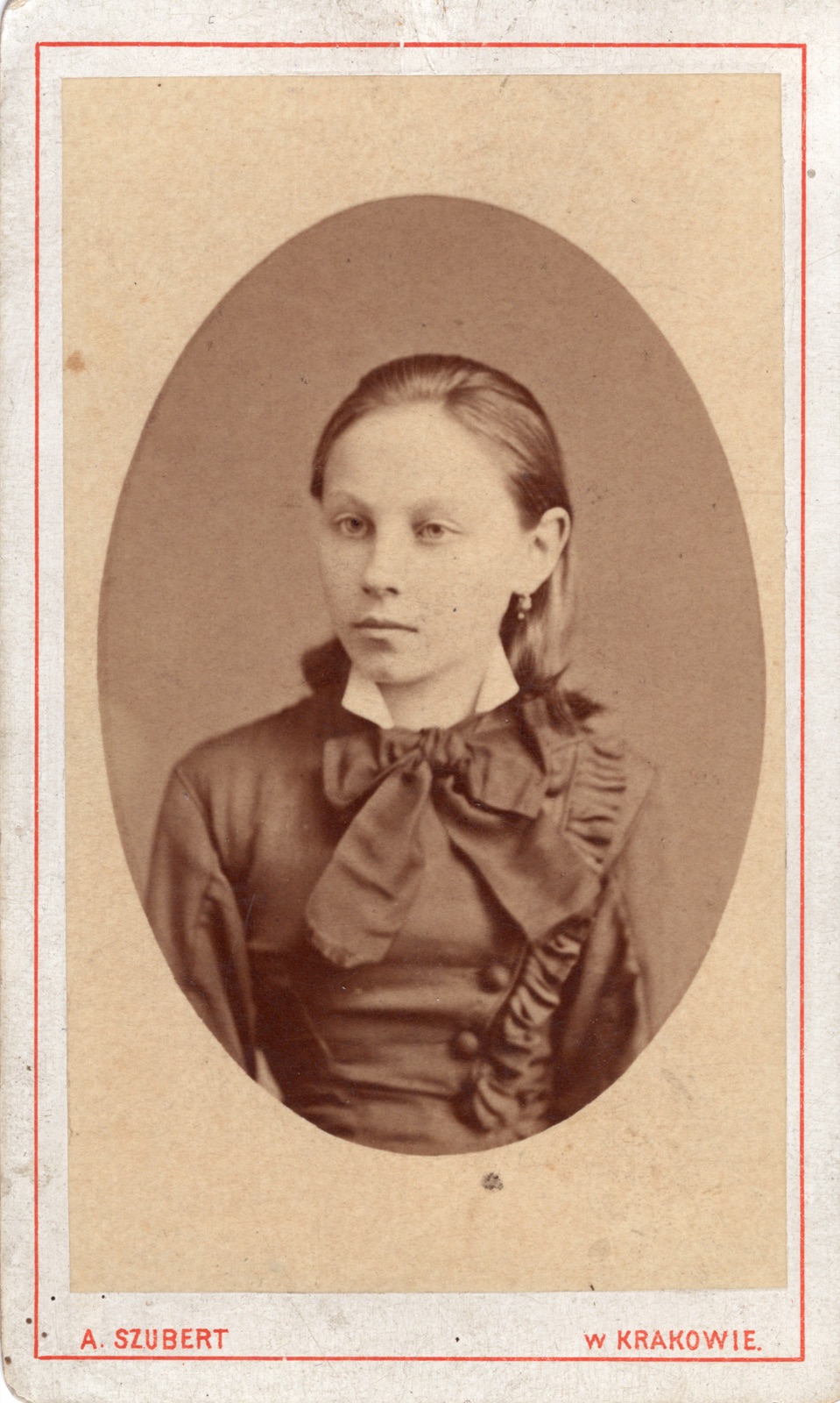portret młodej dziewczyny (wizytówka, ok. 1878–1882)