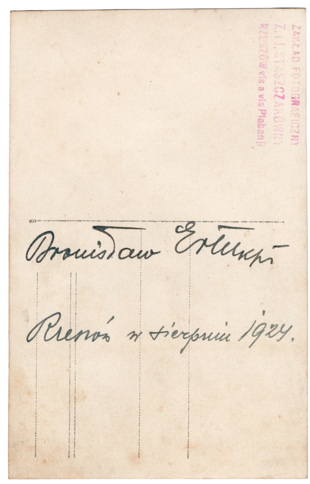Odwrocie karty: portret mężczyzny (Bronisław …)
