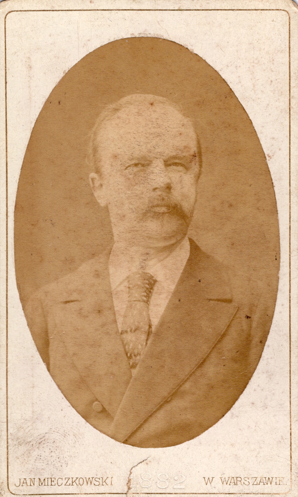 portret łysiejącego mężczyzny (wizytówka, datowana 1882)