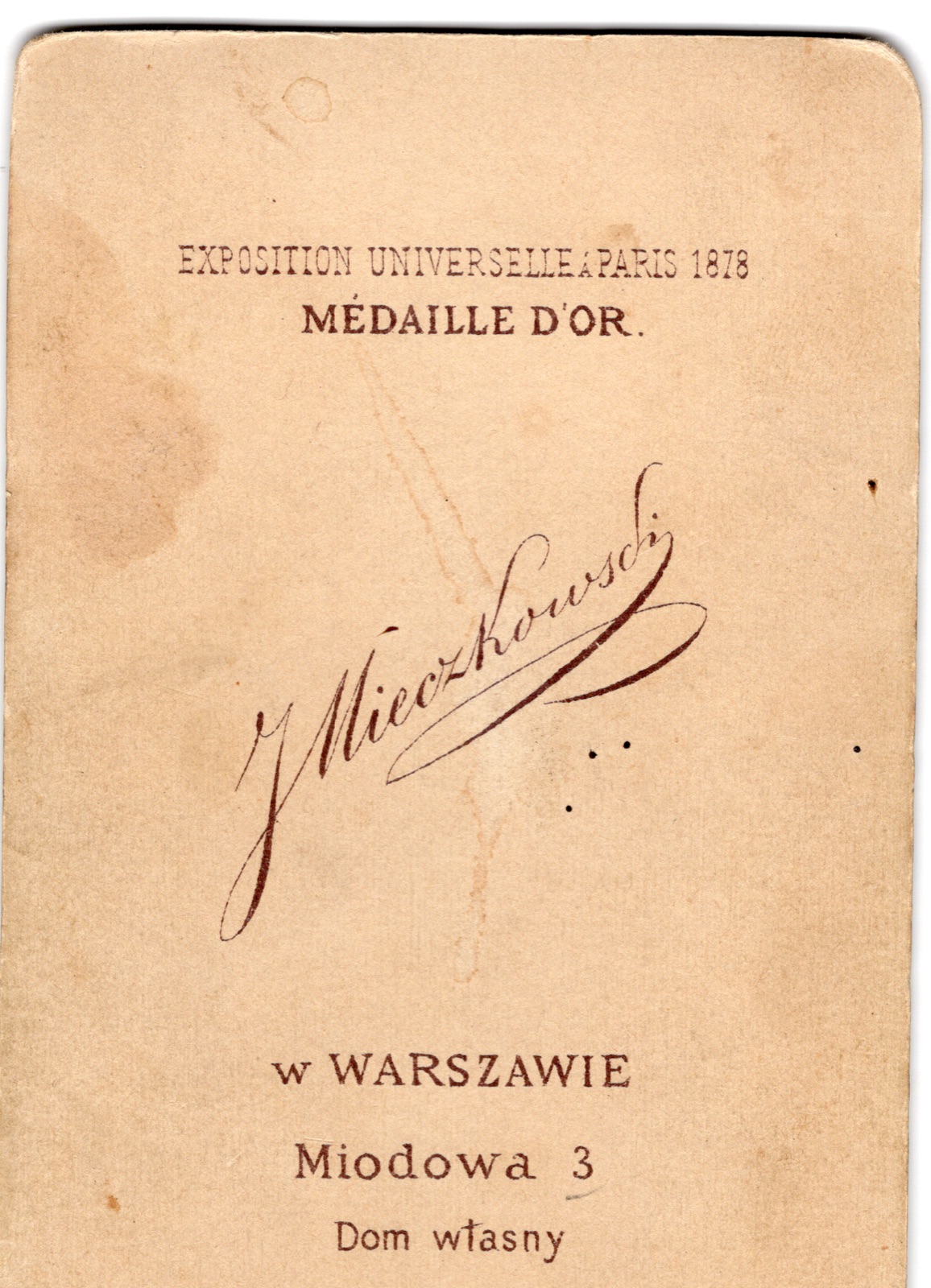 Odwrocie karty: portret młodej kobiety z koronkowym kołnierzem (wizytówka, ok. 1890–1895)