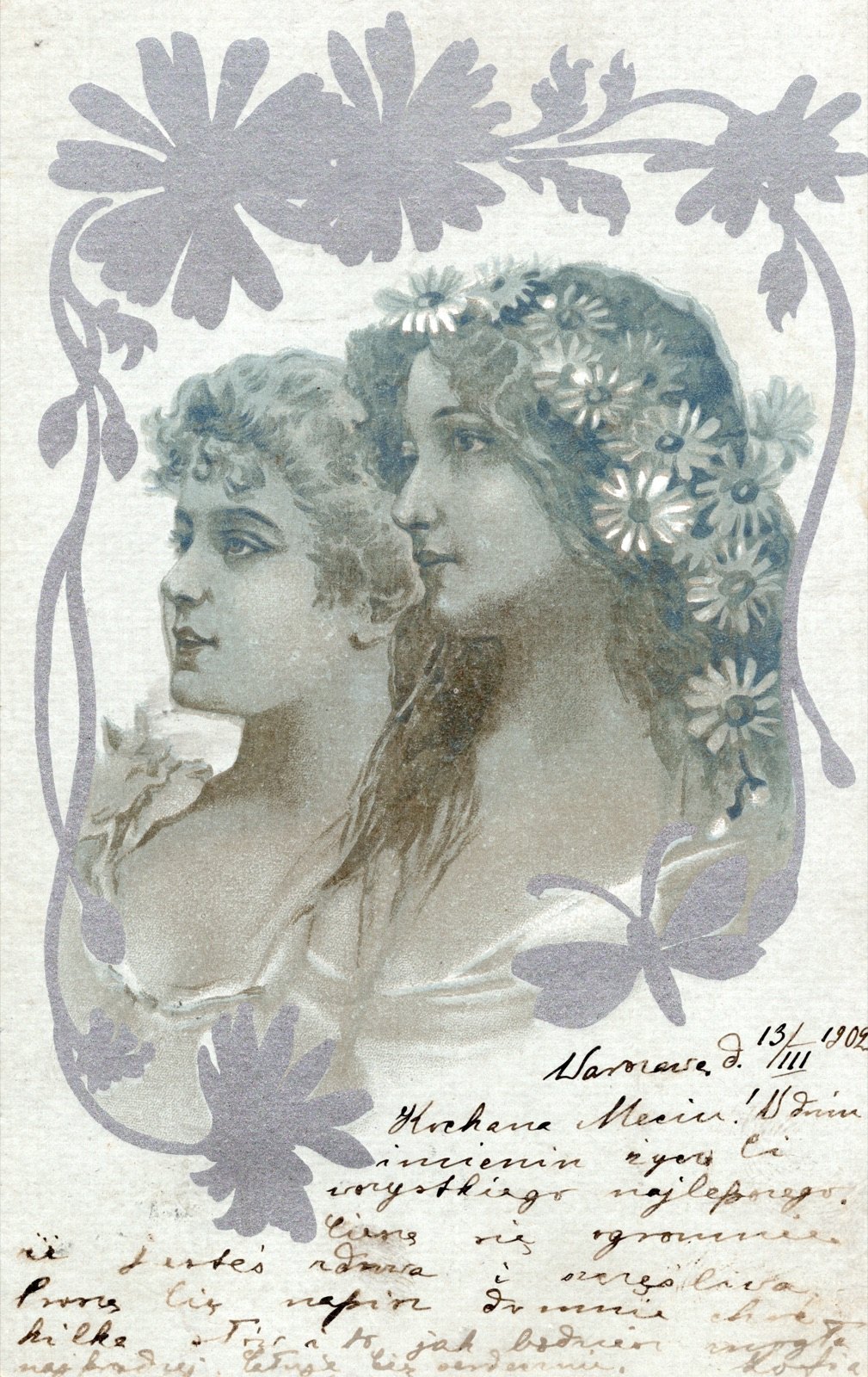 Secesyjne alegorie ze stokrotkami, 1902