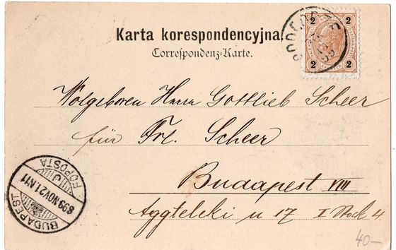 Odwrocie karty: Do Budapesztu, listopad 1899