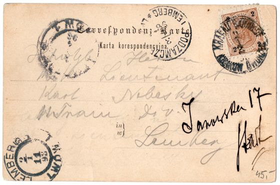 Odwrocie karty: Styczeń 1898 i trzy galicyjskie stemple