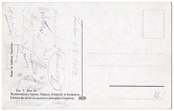 Odwrocie karty: Wawel akwarelą Stanisława Tondosa