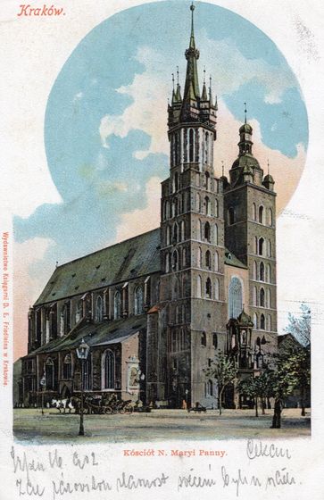 Flagi nad Bramą Floriańską, marzec 1902