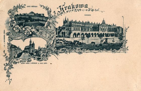 Trzy widoki w błękicie, oprawa kwiatowa