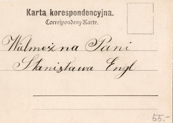 Odwrocie karty: Sadzawka na Skałce, list bez znaczka