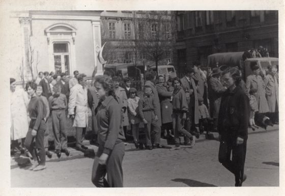 Pochód przy skrzyżowaniu ze Szkolną