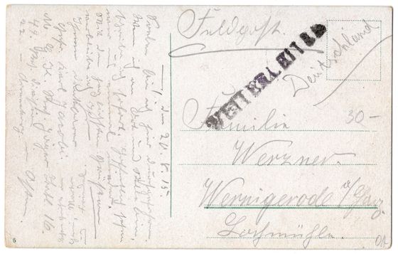 Odwrocie karty: Poczta polowa do Wernigerode