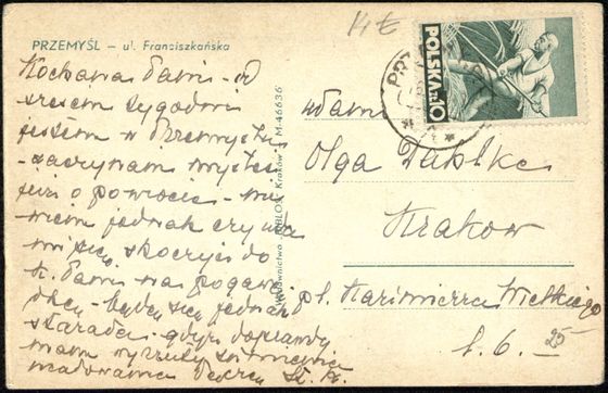 Odwrocie karty: Franciszkańska w zielonkawym światłodruku