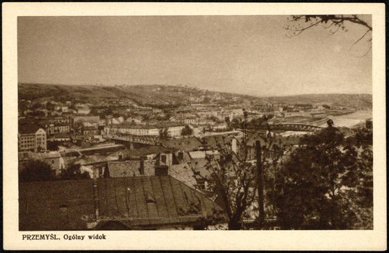 Panorama z dwoma mostami na Sanie