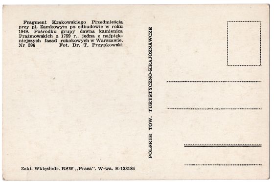 Odwrocie karty: Krakowskie Przedmieście po odbudowie