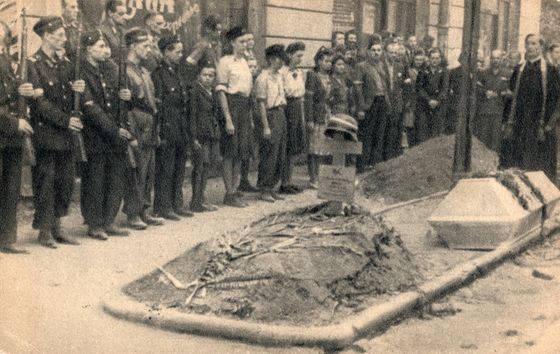 Uroczystość przy mogile poległych powstańców